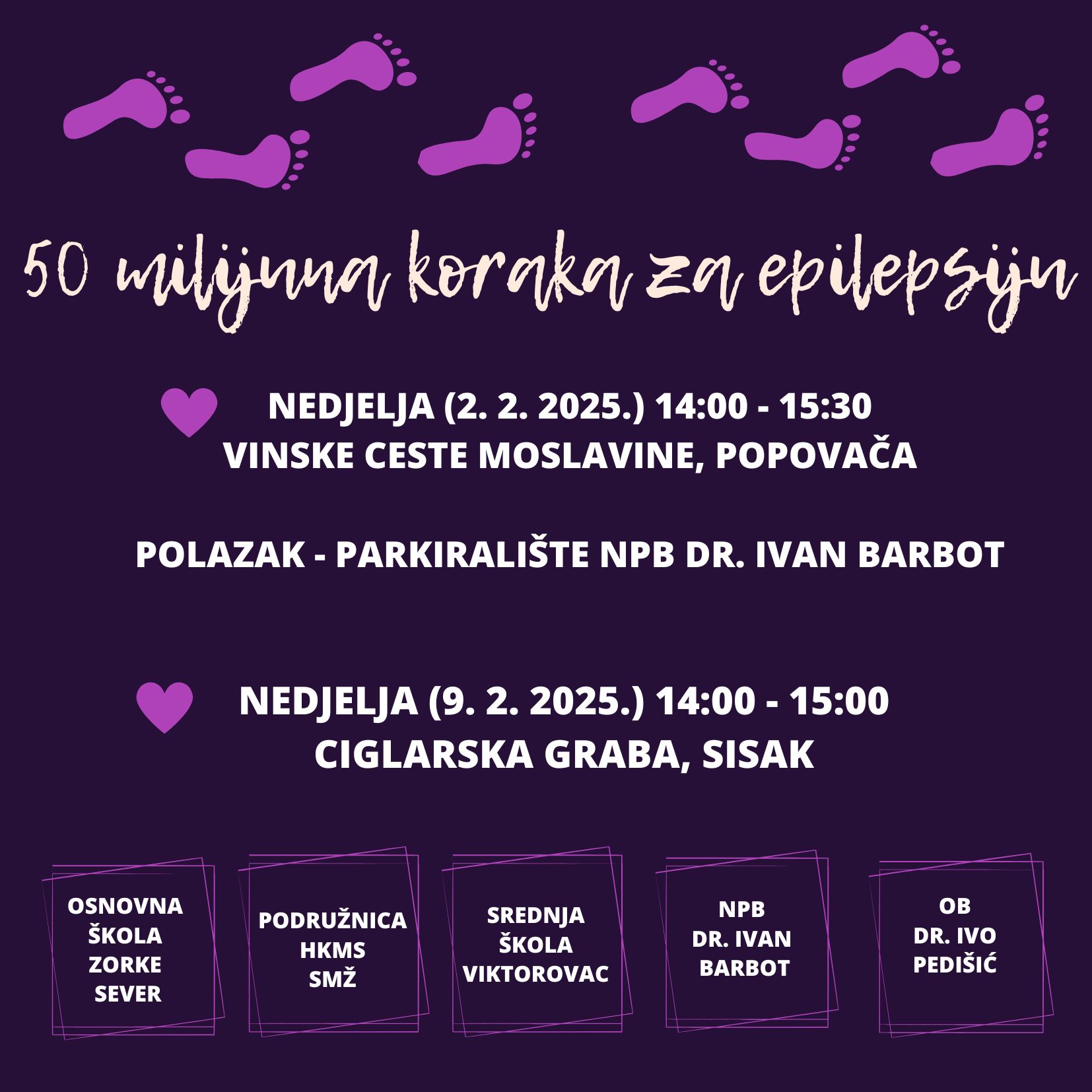 Pripremite se za zajedničko koračanje protiv stigme vezane uz epilepsiju uz ponovni izazov #50MillionSteps – #50MilijunaKoraka
