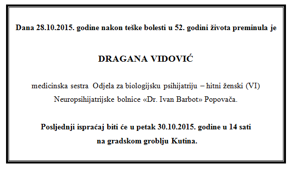 osmrtnica vidovic