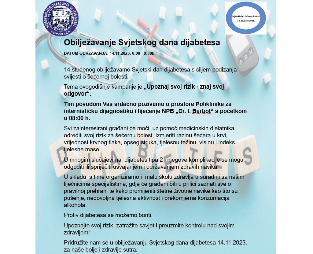 Obilježavanje Svjetskog dana dijabetesa