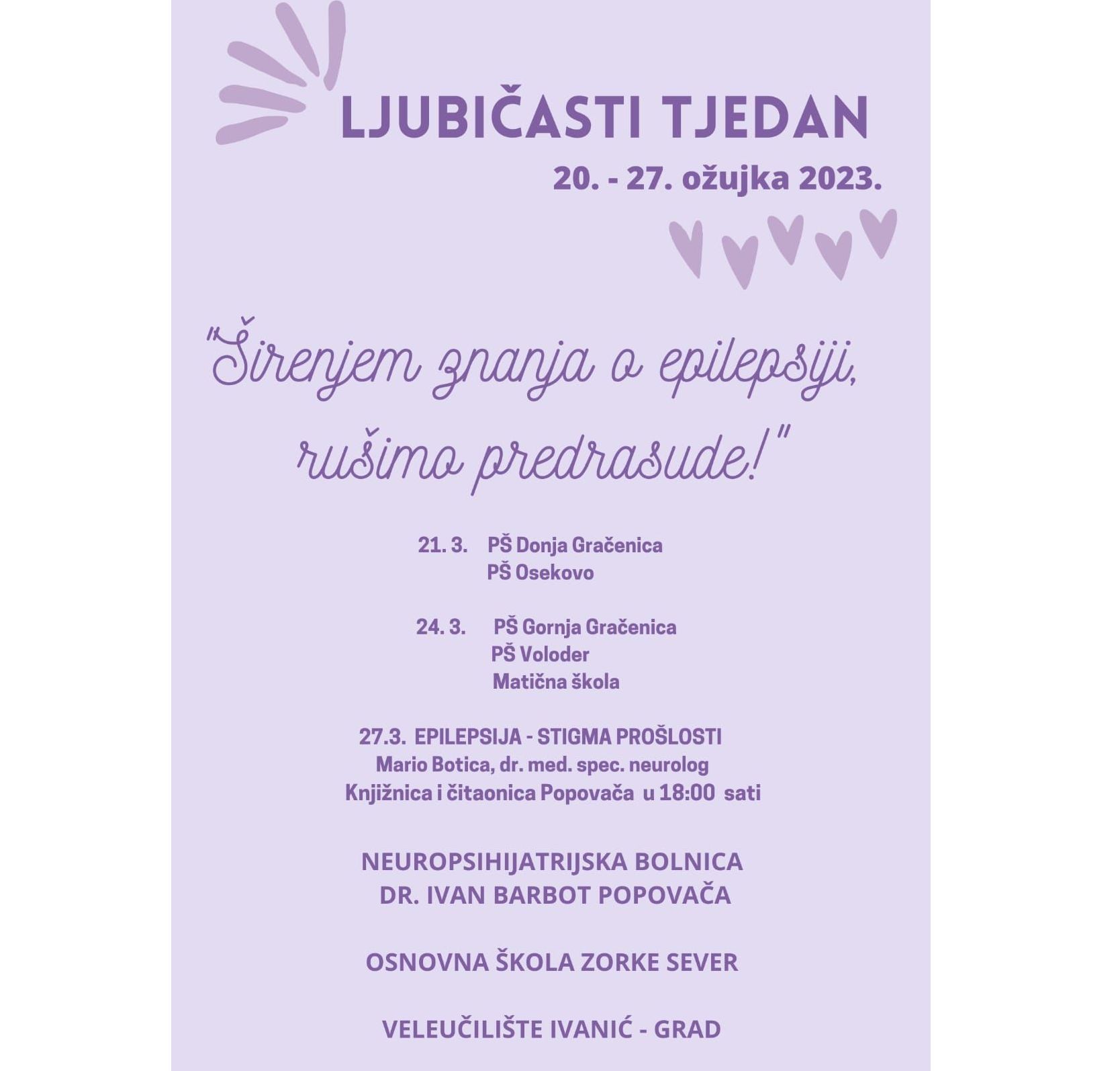 LJUBIČASTI TJEDAN 20. – 27. ožujka 2023.